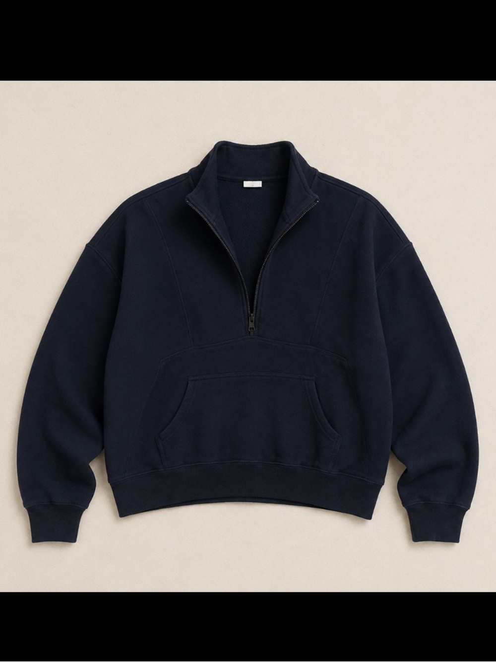 Aerie OFFLINE 1/4 Zip Fleece Sweatshirt Woman XL Black Oversized Pullover Comfy